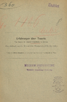 Erfahrungen über Teucrin