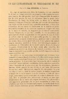 Un cas extraordinaire de fibro-sarcome du nez