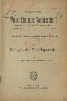 Zur Biologie der Malariaparasiten