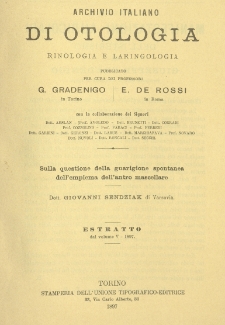 Sulla questione della guarigione spontanea dell'empiema dell'antro mascellare