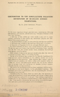 Contribution to the complications following extirpation of so-called adenoid vegetations