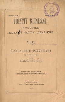 O zapaleniu otrzewnej (peritonitis) : wykład kliniczny