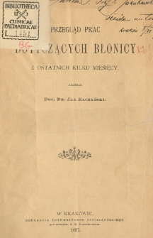 Przegląd prac dotyczących błonicy z ostatnich kilku miesięcy