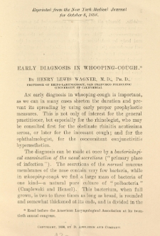 Early diagnosis in whooping-cough