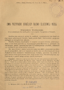 Dwa przypadki gruźlicy błony śluzowej nosa