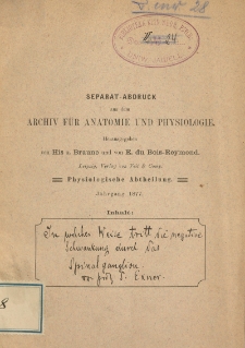 In welcher Weise tritt die negative Schwankung durch das Spinalganglion?
