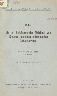 Ueber die bei Belichtung der Netzhaut von Eledone moschata entstehenden Actionsstr&ouml;me
