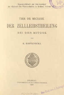 Über die Mechanik der Zellleibstheilung bei der Mitose