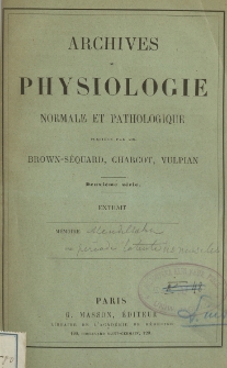 Recherches cliniques sur la période d'excitation latente des muscles dans différentes maladies nerveuses