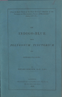 On indigo-blue from polygonum tinctorium and other plants